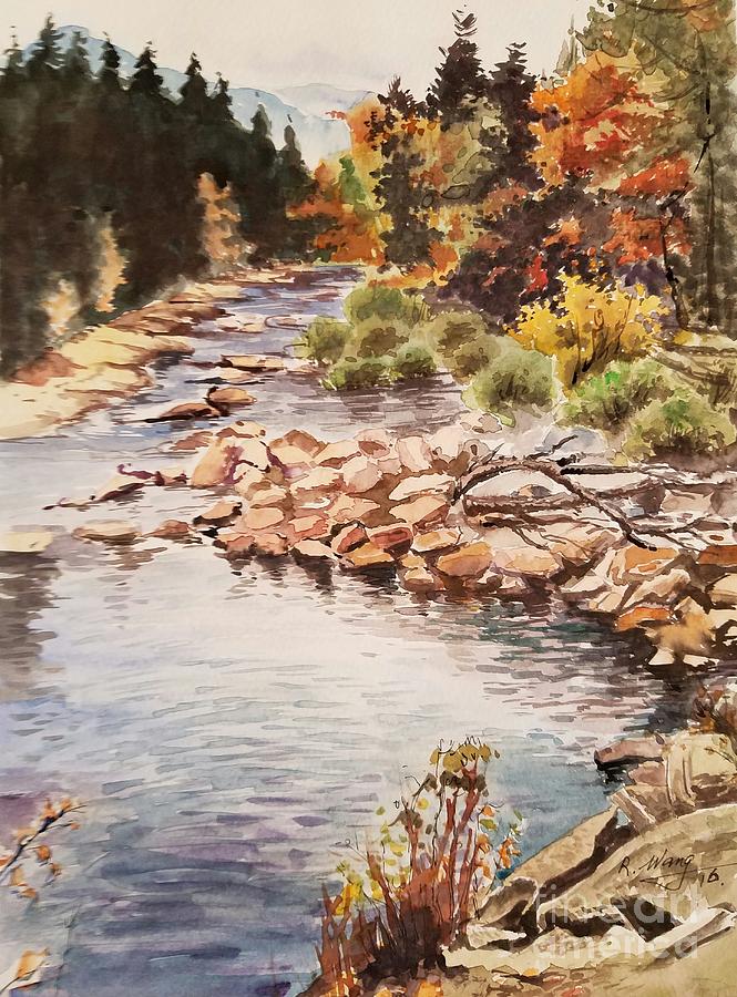 Low water fall Painting by Rose Wang