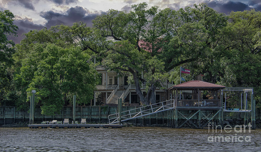 Lowcountry Water Front Home on the Wando River in Charleston South Carolina Photograph by Dale Powell