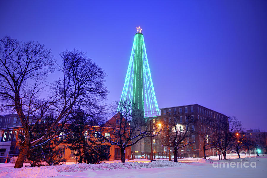 Lowell Smokestack Christmas Tree Photograph by Denis Tangney Jr Pixels