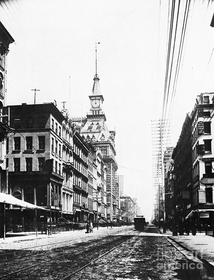 LOWER BROADWAY, c1890 Photograph by Granger