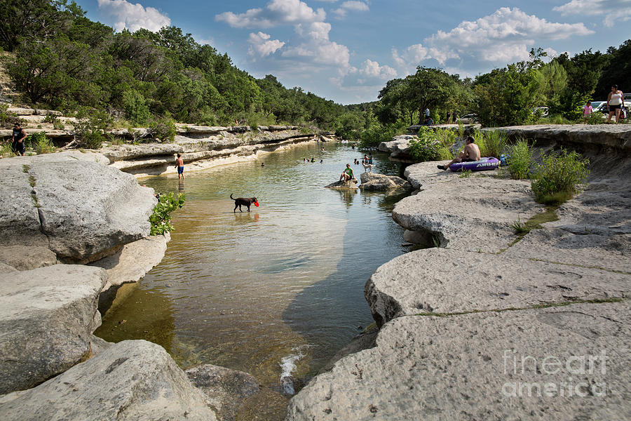 Summer Photograph - Lower Bull Creek Greenbelt swimming hole is a swimmers paradise on a sweltering summer day in Austin, Texas  by Dan Herron
