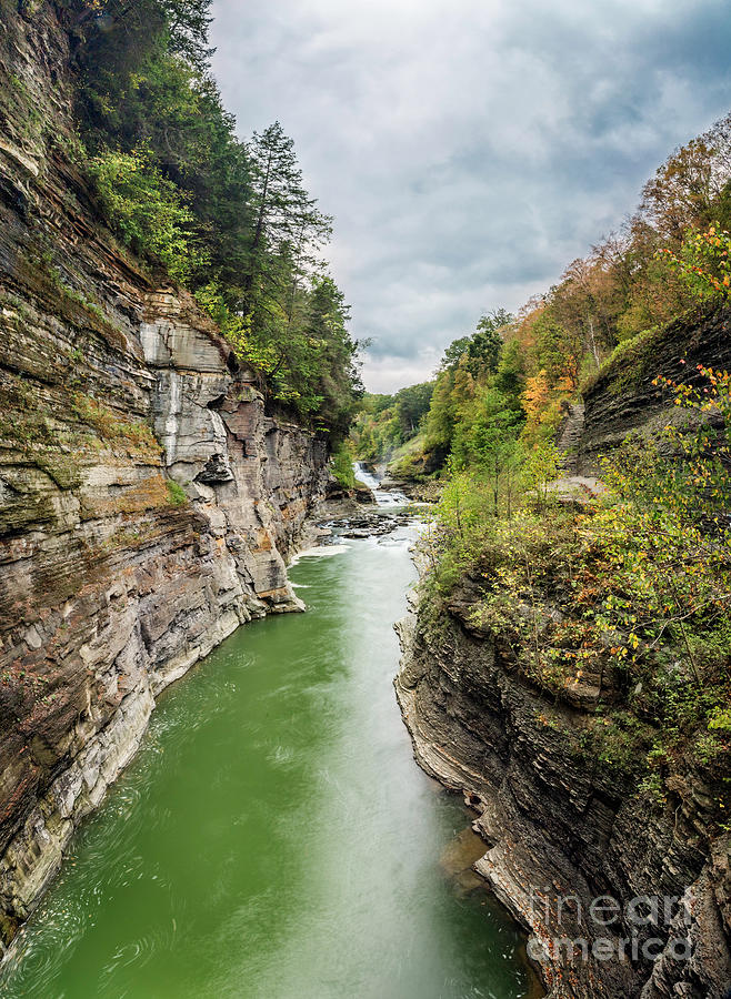 Lower Falls and Gorge Letchworth State Park Photograph by Karen Jorstad