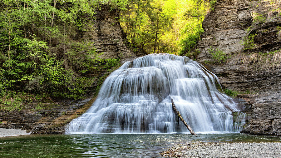 Lower Falls at Treman State Park Photograph by Stephen Stookey