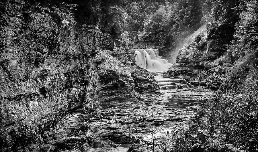 Lower Falls BW Photograph by Rick Bartrand