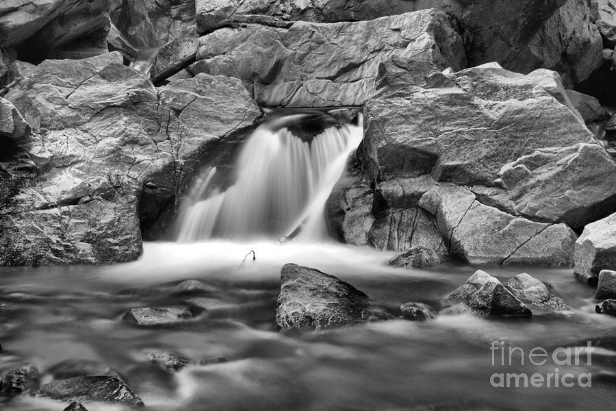 Lower Falls Creek Falls Black And White Photograph by Adam Jewell