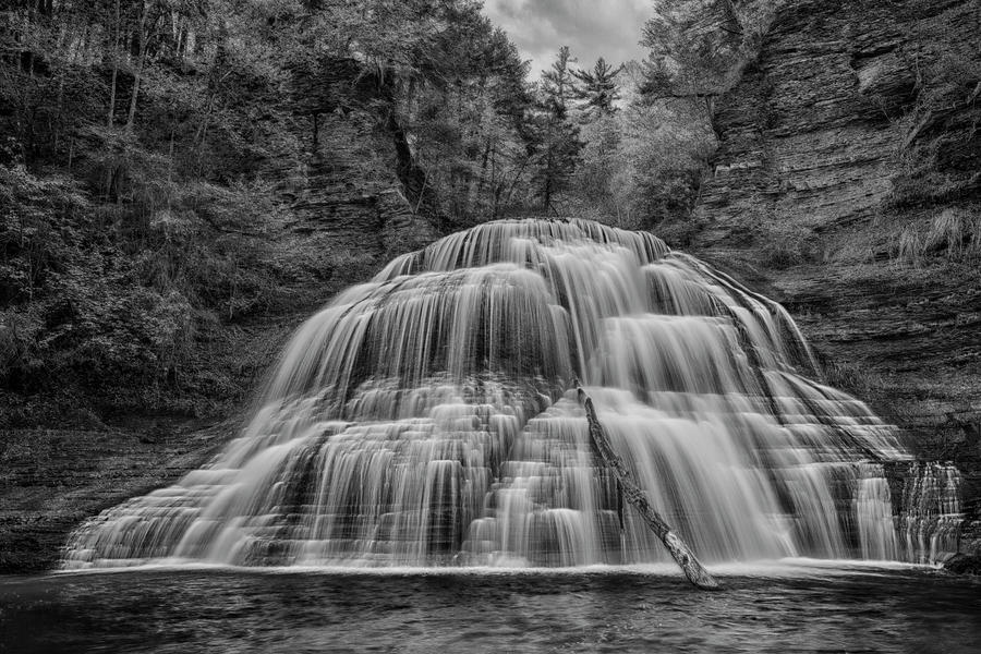 Lower Falls in Monochrome Photograph by Stephen Stookey