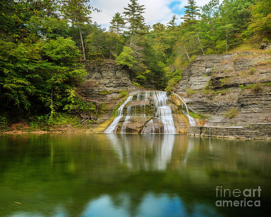 Lower Falls Reflection of Enfield Glen Photograph by Karen Jorstad