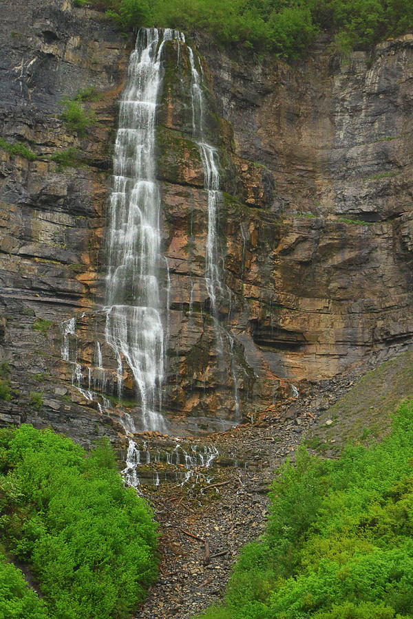 Lower Level Bridal Veil Falls Utah with Enhanced Colors Photograph Photograph by Colleen Cornelius