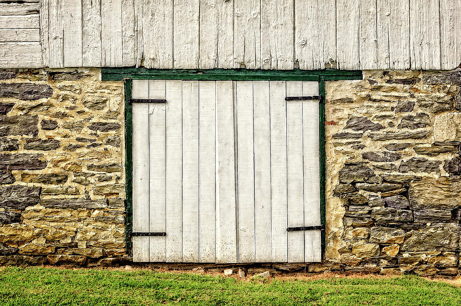 Lower Level Door To An 1803 Amish Corn Barn  -  1803cornbarn172868 Photograph by Frank J Benz