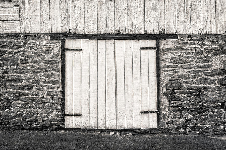 Lower Level Door To An 1803 Amish Corn Barn  -  1803cornbarnblwh172868 Photograph by Frank J Benz