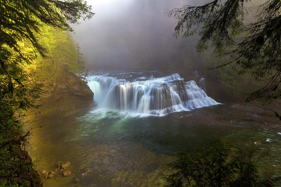 Lower Lewis Falls Foggy Morning Photograph by David Gn