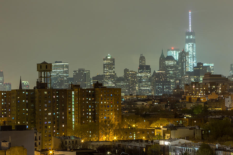 Architecture Photograph - Lower Manhattan cityscape seen from Brooklyn by Kyle Lee
