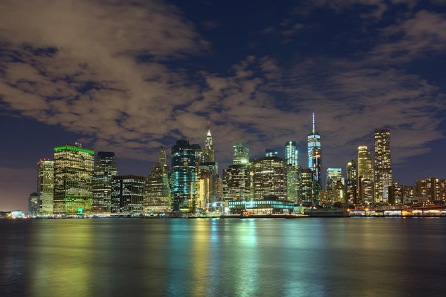 Lower Manhattan Night Skyline Photograph