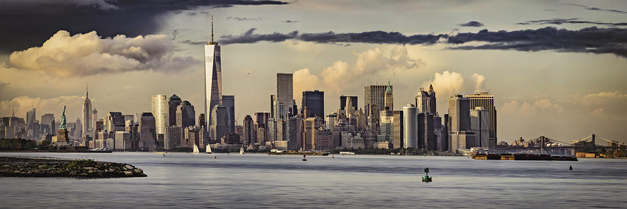 Lower Manhattan panorama Photograph by Eduard Moldoveanu
