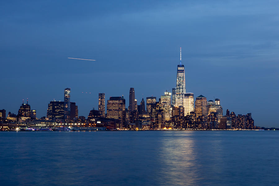 Lower Manhattan Skyline at Twilight Photograph by Erin Cadigan