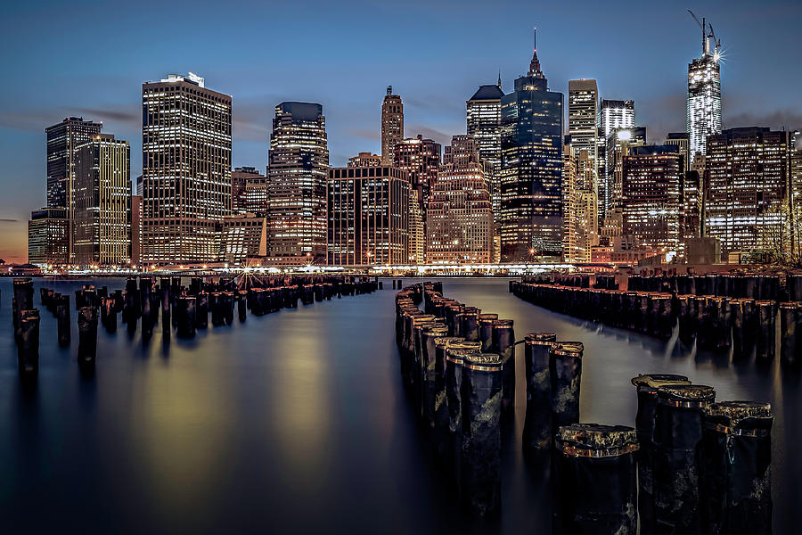 Lower Manhattan skyline Photograph by Eduard Moldoveanu