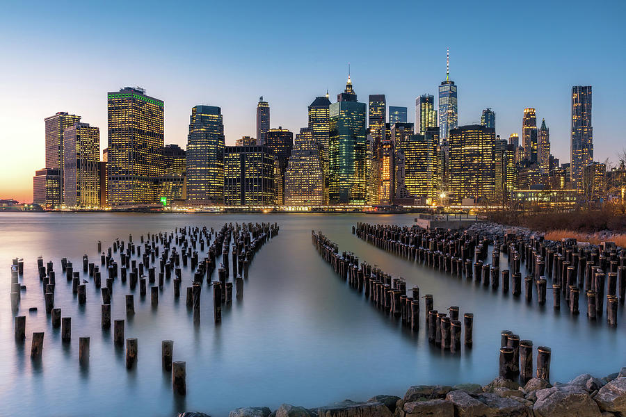 Lower Manhattan Sunset Photograph by Mike Centioli