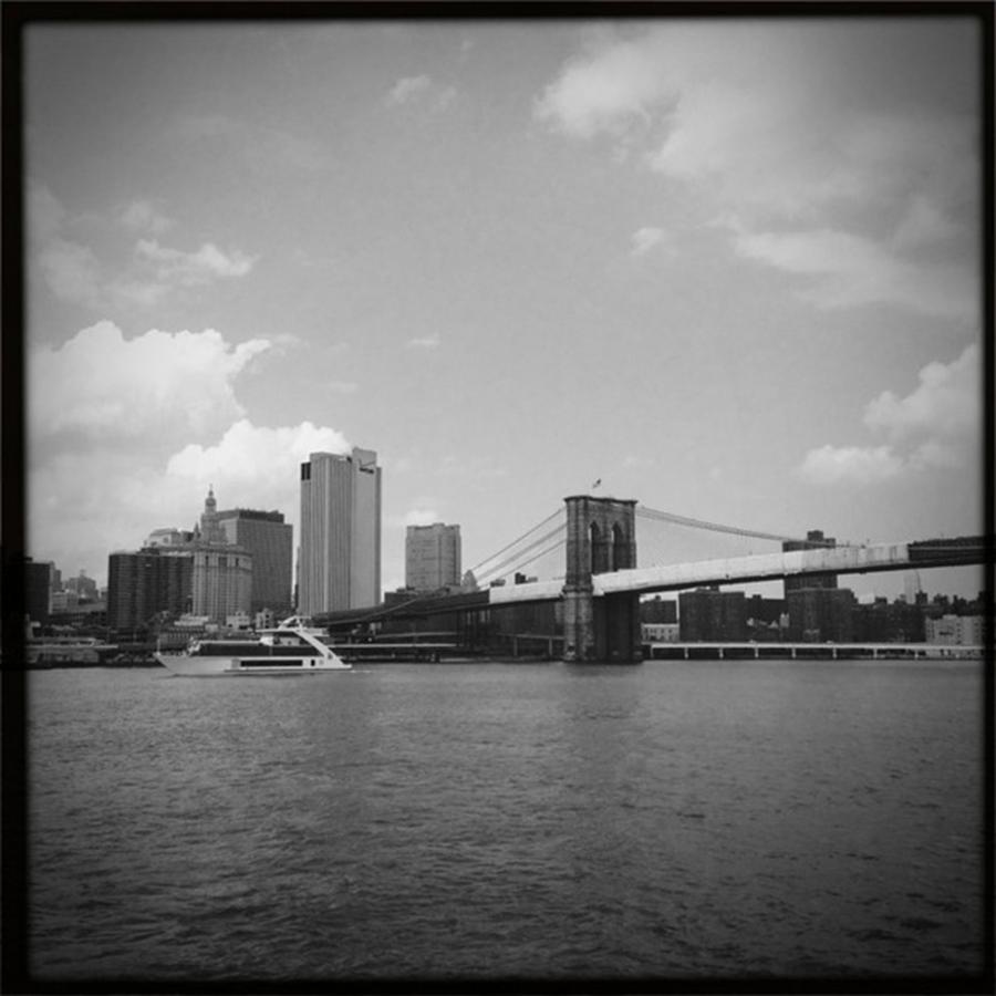 Hipstamatic Photograph - Lower Manhattan With The Brooklyn by Alex Snay