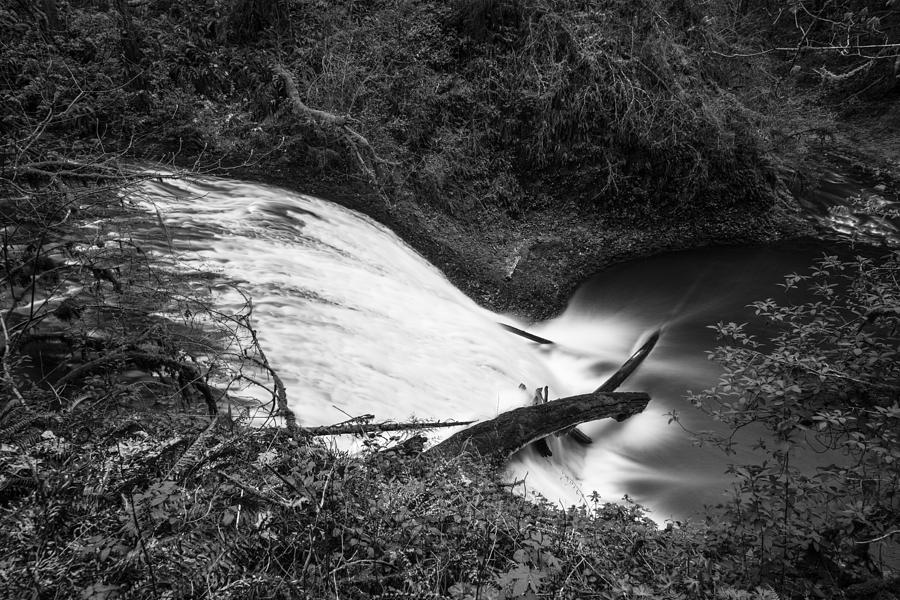 Lower North Falls from Above Black and White  Photograph by John McGraw