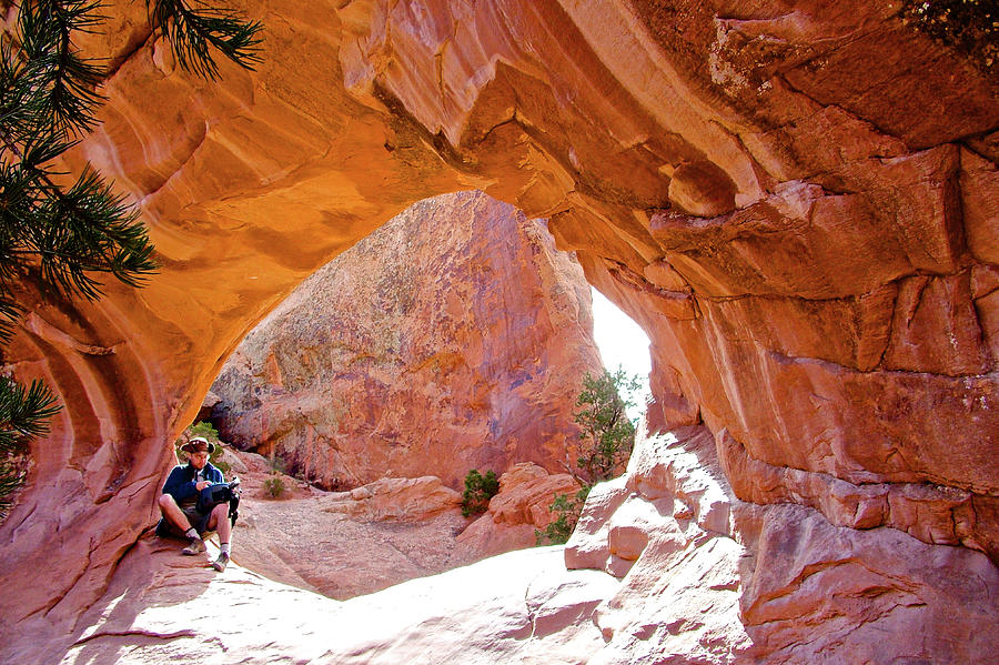 Lower O of Double O Arch on Devils Garden Trail in Arches National Park, Utah    Photograph by Ruth Hager