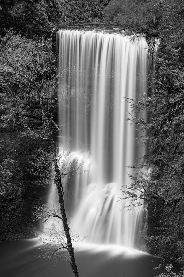 Lower South Falls 2 Black and White  Photograph by John McGraw