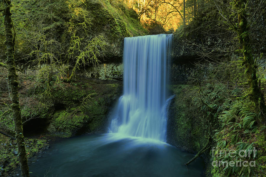 Waterfall Photograph - Lower South Falls Landscape by Adam Jewell
