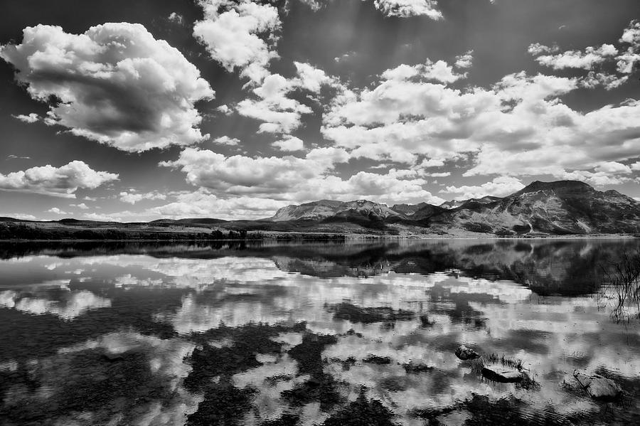 Lower Waterton Lake Reflection Photograph by Allan Van Gasbeck