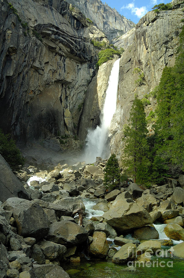 Lower Yosemite Falls Photograph by Marc Bittan
