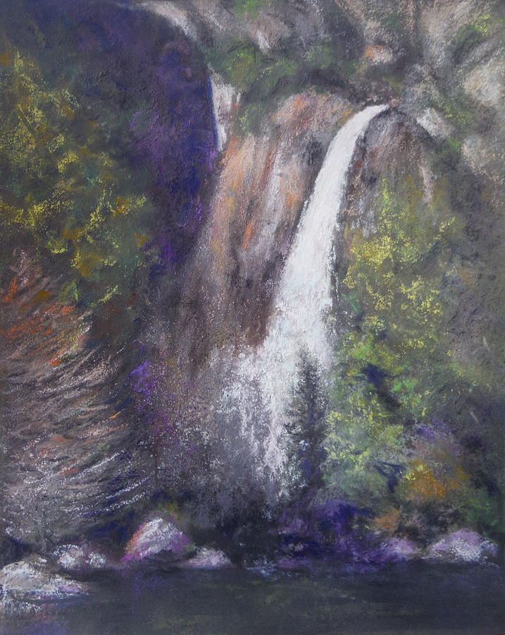 Lower Yosemite Falls Pastel by Sandra Lee Scott