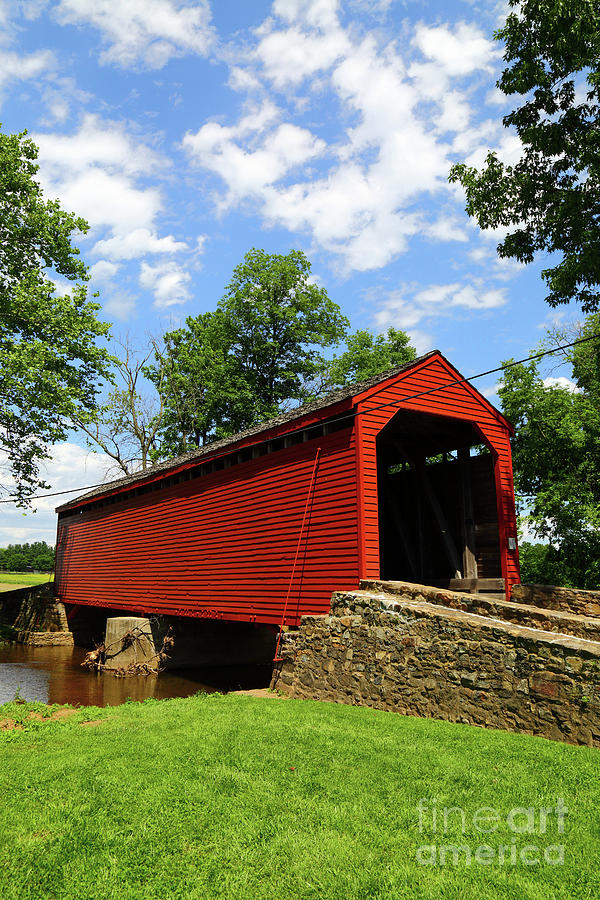 Loys Station Covered Bridge Old Frederick Road Maryland Photograph by James Brunker