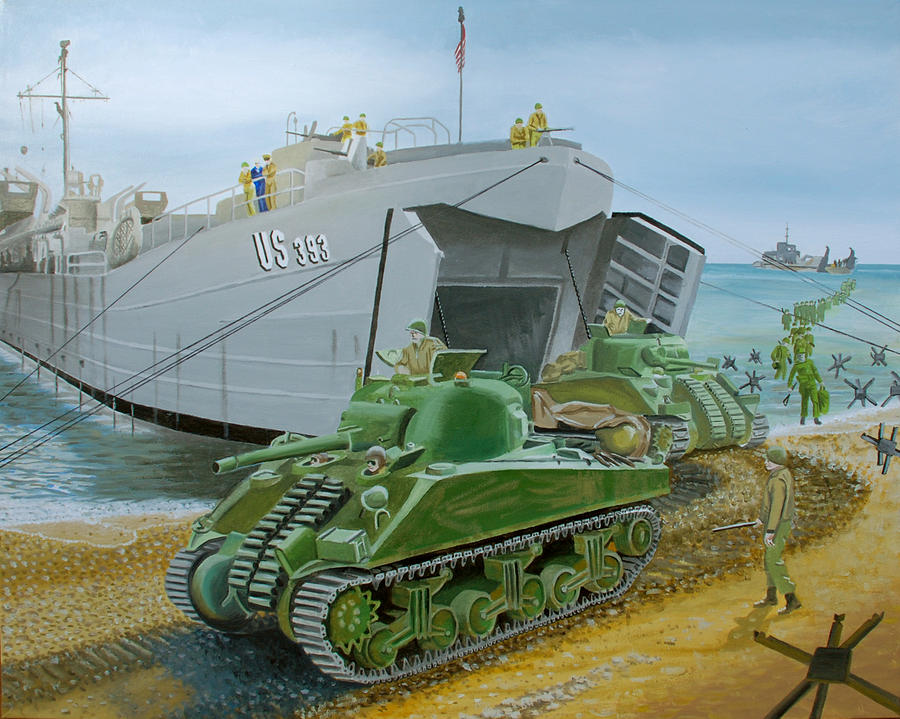 Beach Painting - Lst 393 by Ferrel Cordle