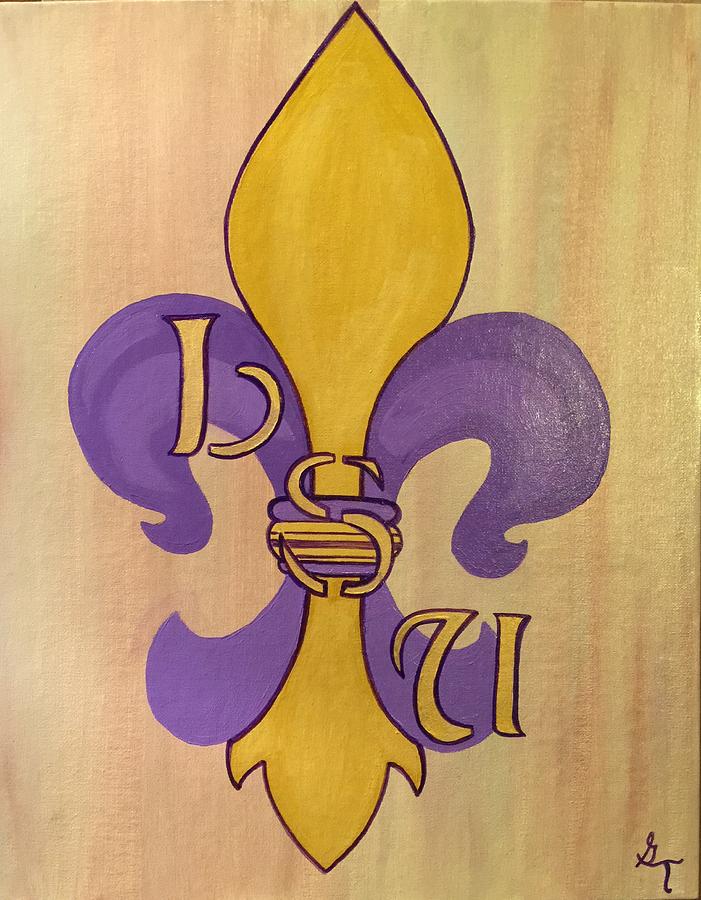 Lsu Fleur De Lis Painting By Gilda Thomas Pixels