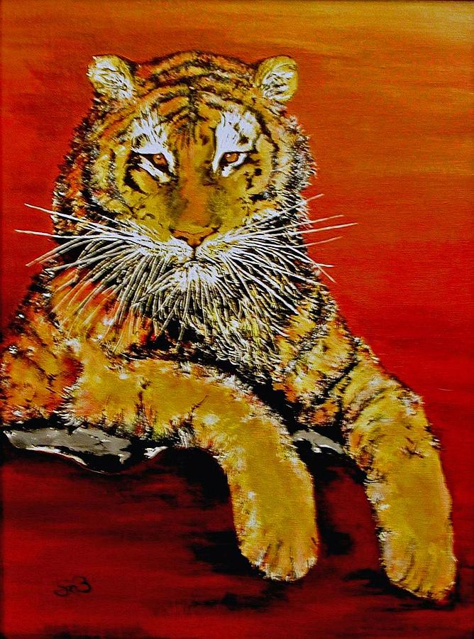Louisiana State University Painting - LSU Tiger by Steve M Broussard