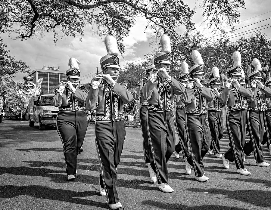 Louisiana State University Photograph - LSU Tigers Band 5 - bw by Steve Harrington