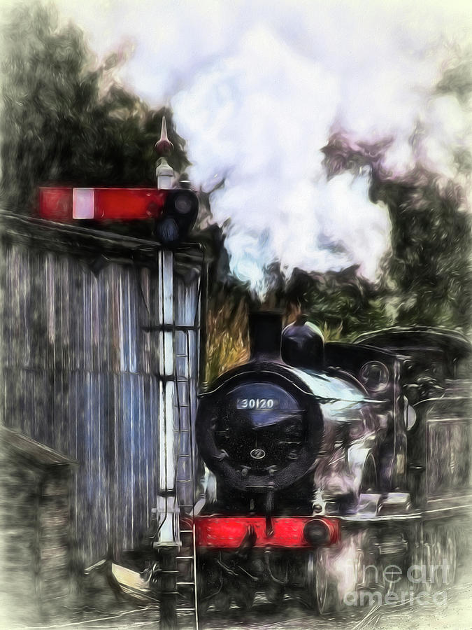 LSWR T9 Class 30120 Mixed Media by Linsey Williams
