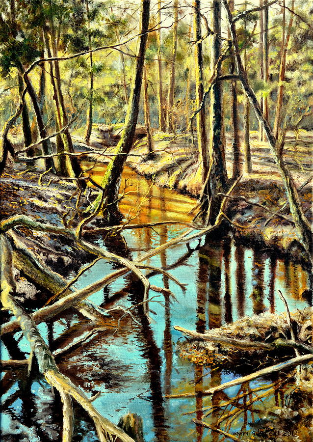 Tree Painting -  Lubianka-3-River by Henryk Gorecki