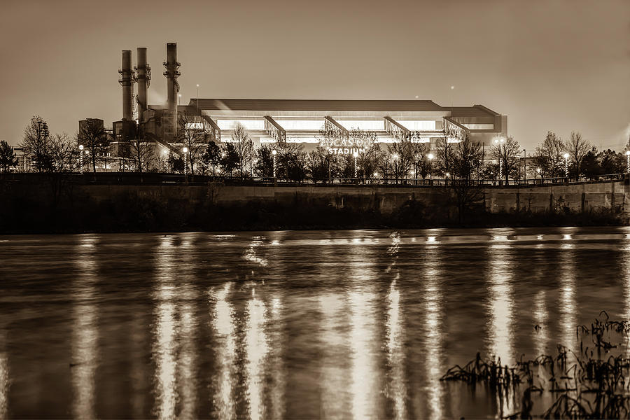 Lucas Oil Stadium - Indianapolis Colts Home Field - Sepia Edition Photograph by Gregory Ballos