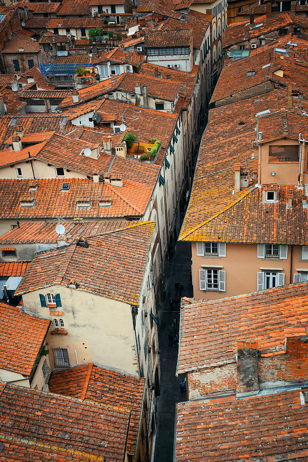 Lucca alley above view Photograph by Songquan Deng