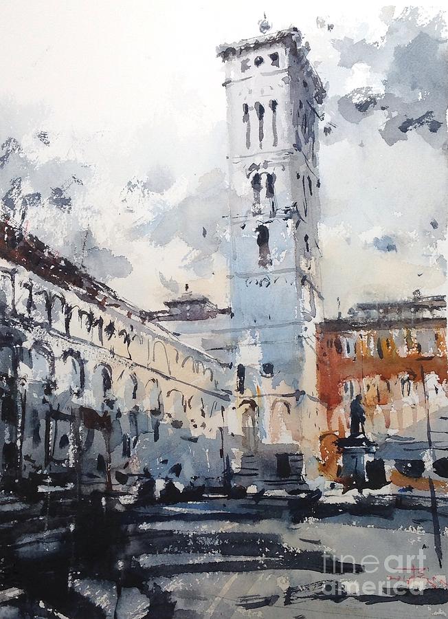 Lucca Painting by Tony Belobrajdic