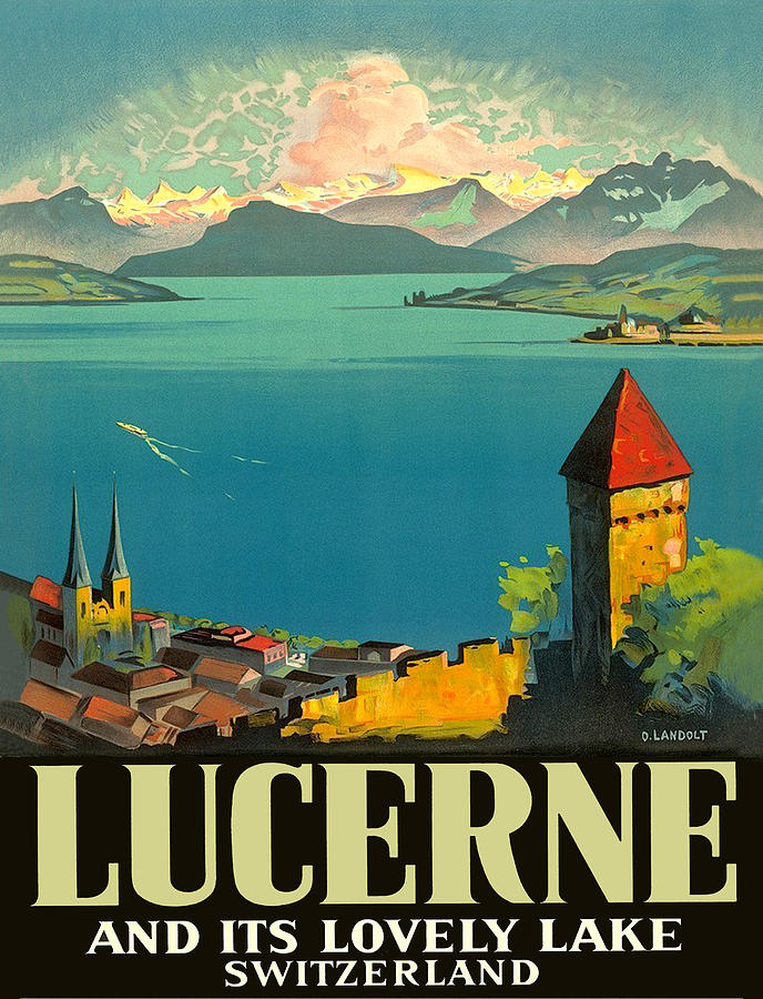 Mountain Painting - Lucerne and its lovely lake by Long Shot