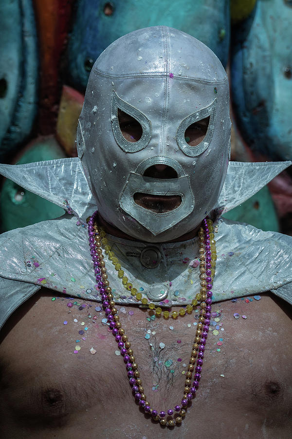 Lucha Libre Wrestler On Mardi Gras Photograph By Dane Strom Fine Art America