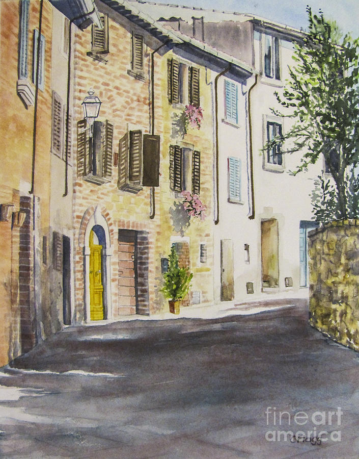 Lucignano, Italy Painting by Carol Flagg