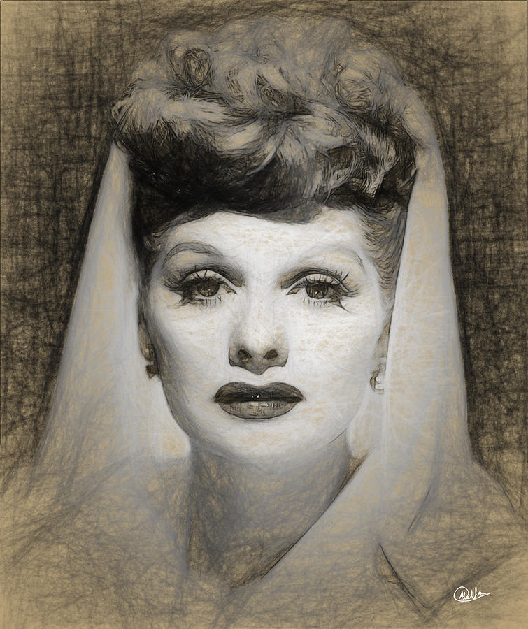 Lucille Ball Draw Digital Art by Quim Abella