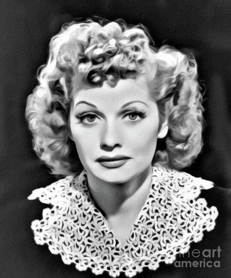 Lucille Ball, Hollywood Legend, Digital Art By Mary Bassett Digital Art
