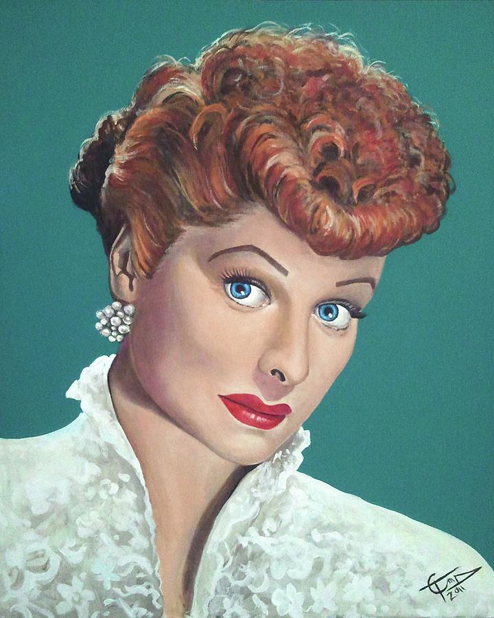 Lucille Ball Painting by Tom Carlton
