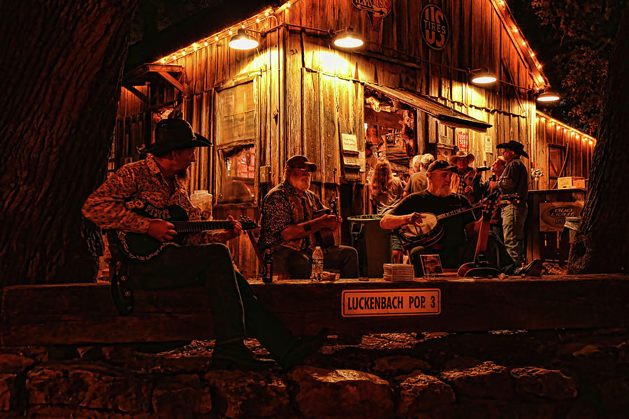 Luckenbach Photograph - Luckenbach Entertainment by Judy Vincent Luckenbach Photograph - Luckenbach Entertainment by Judy Vincent