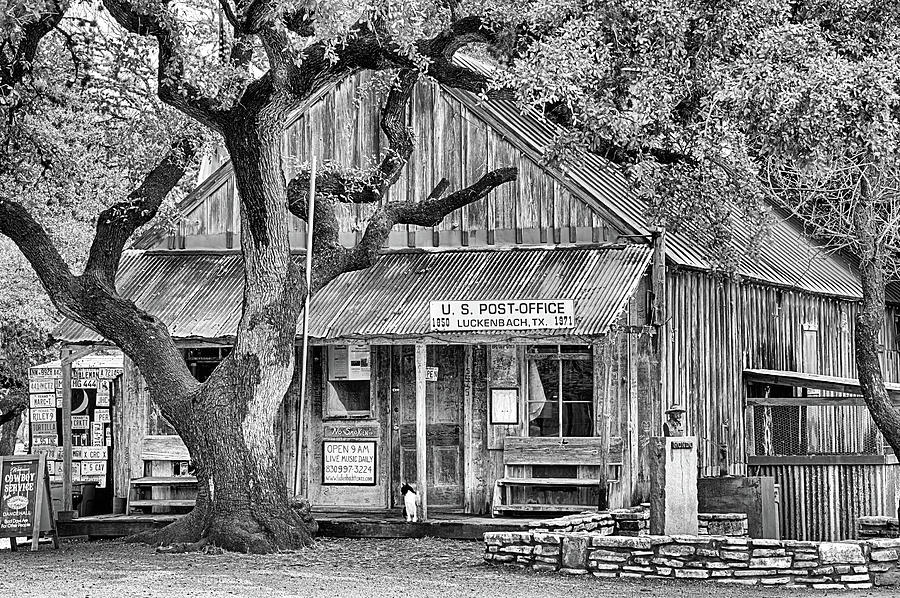 Luckenbach Texas Black and White Photograph by JC Findley