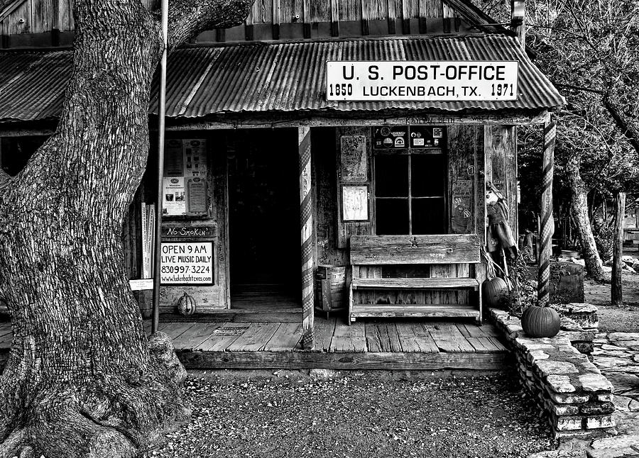 Luckenbach Texas Black and White Photograph by Judy Vincent