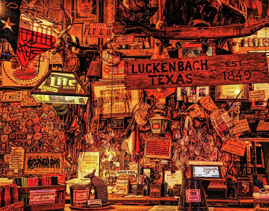 Luckenbach Texas Est 1849 in HDR Photograph by Judy Vincent