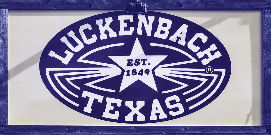 Luckenbach Texas Sign Purple Photograph by Joan Carroll